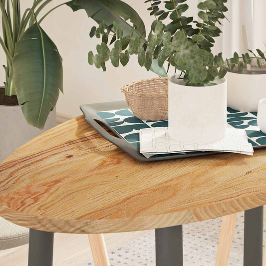 Solid Oak Table Top - Light Brown Oval, 100x50x2 cm