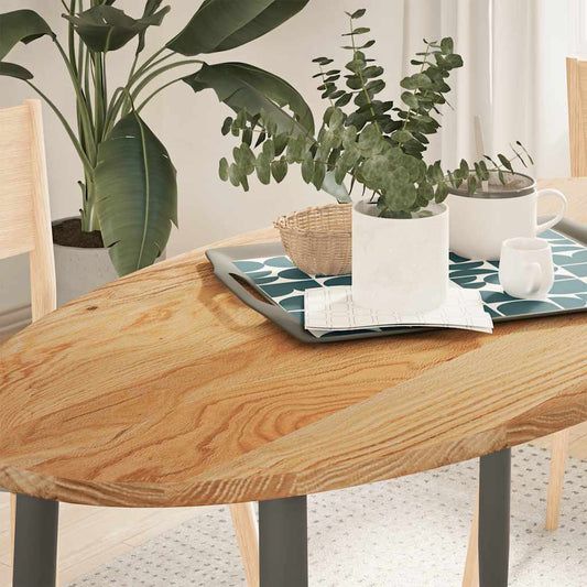 Solid Oak Oval Table Top Light Brown 120x60cm | Elegant Design