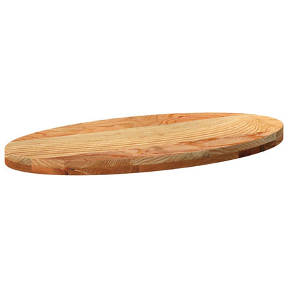 Solid Oak Oval Table Top - Light Brown, 80x40x4 cm