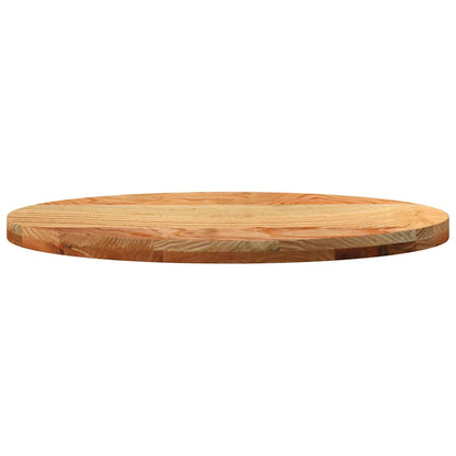 Solid Oak Oval Table Top - Light Brown, 80x40x4 cm