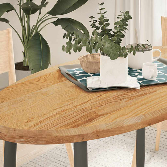 Solid Oak Oval Table Top - Light Brown, 120x60x4 cm
