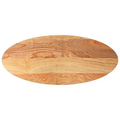 Solid Oak Oval Table Top, Light Brown, 140x60x4 cm