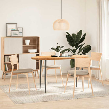 Solid Oak Oval Table Top, Light Brown, 140x60x4 cm