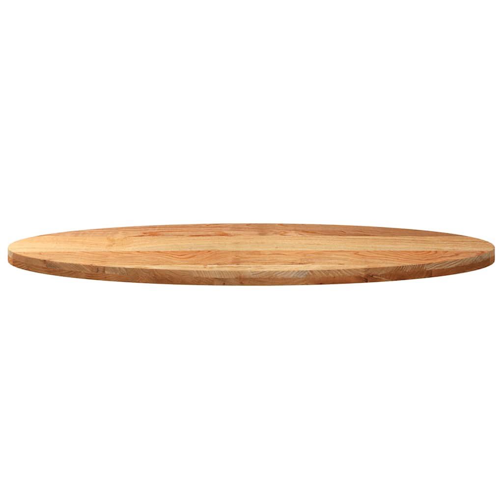 Solid Oak Oval Table Top, Light Brown, 140x60x4 cm