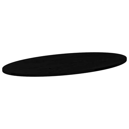 Solid Oak Oval Table Top, Dark Brown, 100x50x2 cm