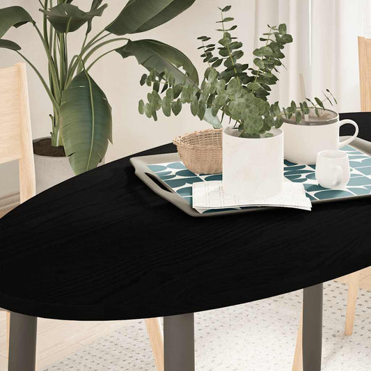 Solid Oak Oval Table Top - Dark Brown, 120x60x2 cm