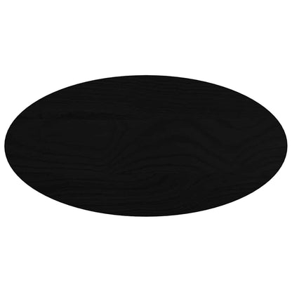 Solid Oak Oval Table Top, Dark Brown, 80x40x4 cm