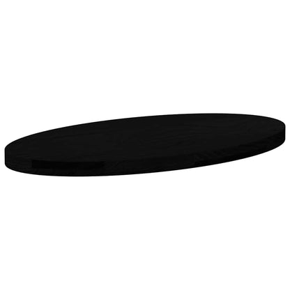 Solid Oak Oval Table Top, Dark Brown, 80x40x4 cm