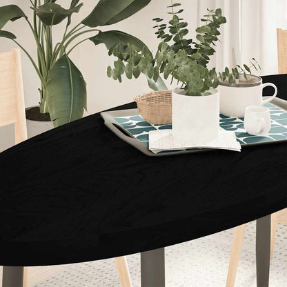 Solid Oak Oval Table Top, Dark Brown, 140x60 cm