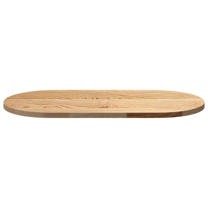Solid Oak Oval Table Top 80x40x2 cm - Durable & Elegant Design