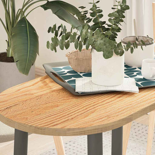 Solid Oak Oval Table Top 80x40x2 cm - Durable & Elegant Design