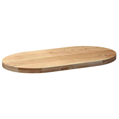 Solid Oak Oval Table Top – 100x50x4 cm Durable Wood Finish
