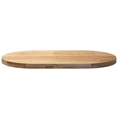 Solid Oak Oval Table Top – 100x50x4 cm Durable Wood Finish