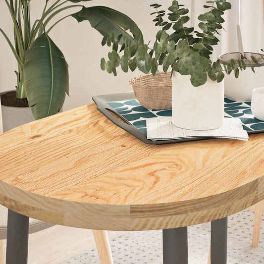 Solid Oak Oval Table Top – 100x50x4 cm Durable Wood Finish