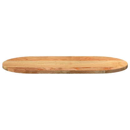 Oval Solid Oak Table Top, Light Brown, 80x40x2 cm