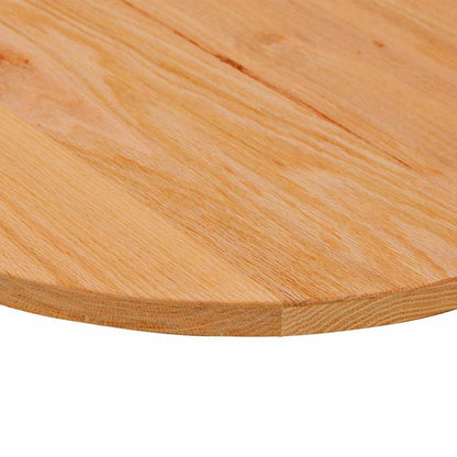 Oval Solid Oak Table Top, Light Brown, 80x40x2 cm