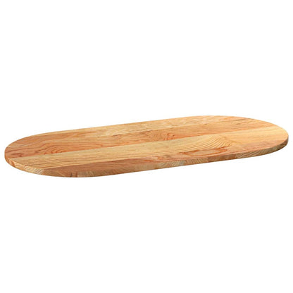 Solid Oak Oval Table Top, Light Brown, 100x50x2 cm