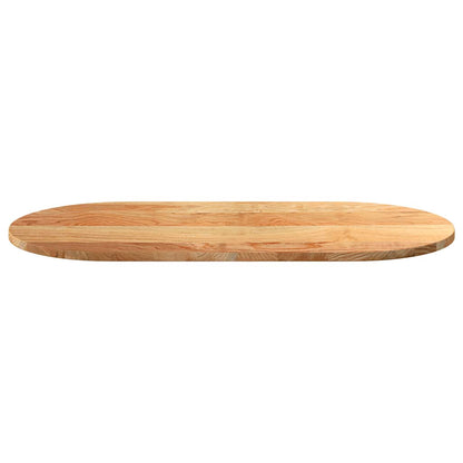 Solid Oak Oval Table Top, Light Brown, 100x50x2 cm