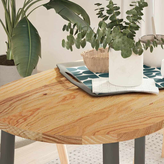 Solid Oak Oval Table Top, Light Brown, 100x50x2 cm