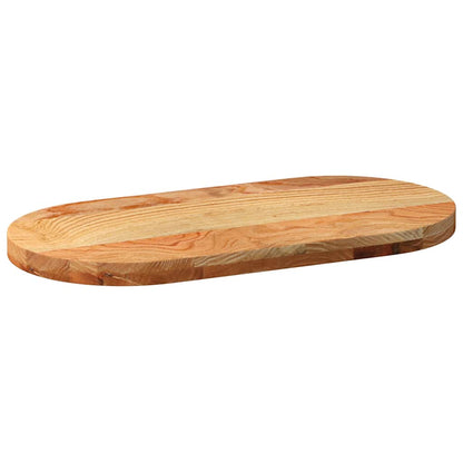 Solid Oak Oval Table Top, Light Brown, 80x40x4 cm