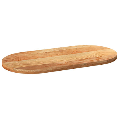Solid Oak Oval Table Top, Light Brown, 120x60x4 cm