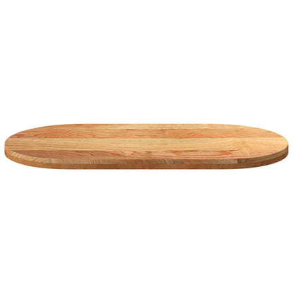 Solid Oak Oval Table Top, Light Brown, 120x60x4 cm