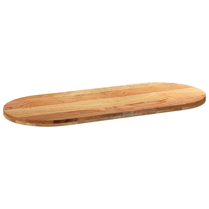 Solid Oak Oval Table Top, Light Brown 140x60x4 cm