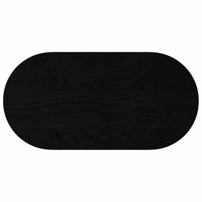 Solid Oak Oval Table Top - Dark Brown, 80x40x2cm