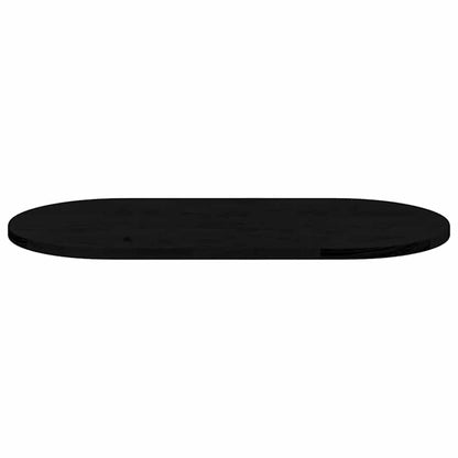 Solid Oak Oval Table Top - Dark Brown, 80x40x2cm