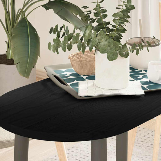 Solid Oak Oval Table Top - Dark Brown, 80x40x2cm