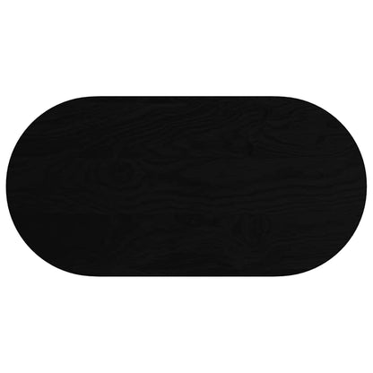 Solid Oak Oval Table Top, Dark Brown, 100x50x2 cm
