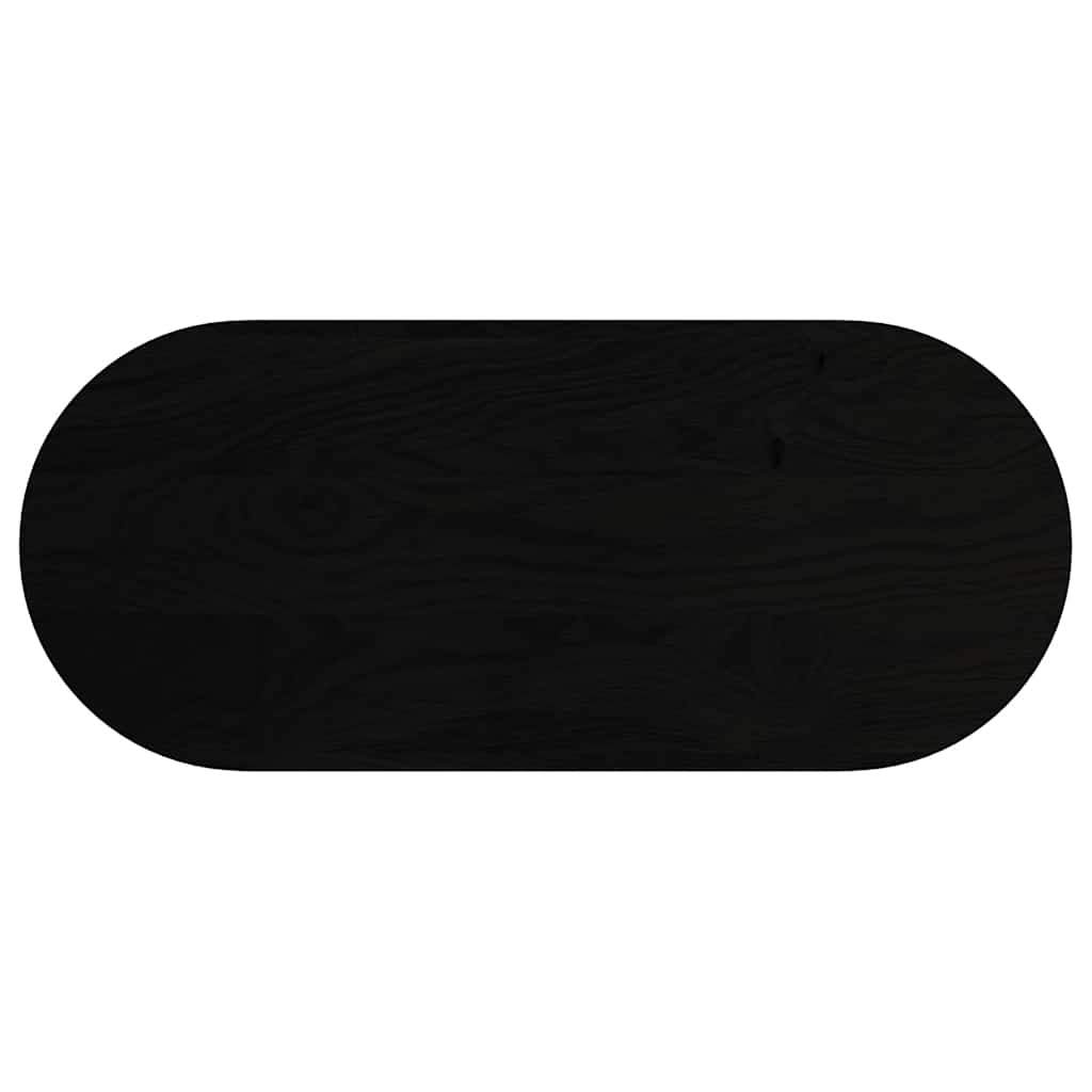 Solid Oak Oval Table Top Dark Brown 140x60 cm