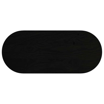 Solid Oak Oval Table Top Dark Brown 140x60 cm