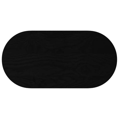 Solid Oak Oval Table Top, Dark Brown 80x40 cm