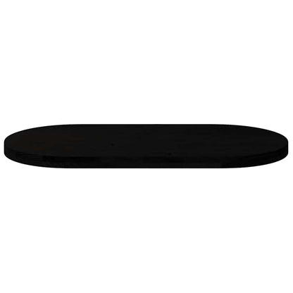 Solid Oak Oval Table Top, Dark Brown, 100x50x4 cm