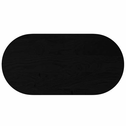 Solid Oak Oval Table Top, Dark Brown, 120x60x4 cm
