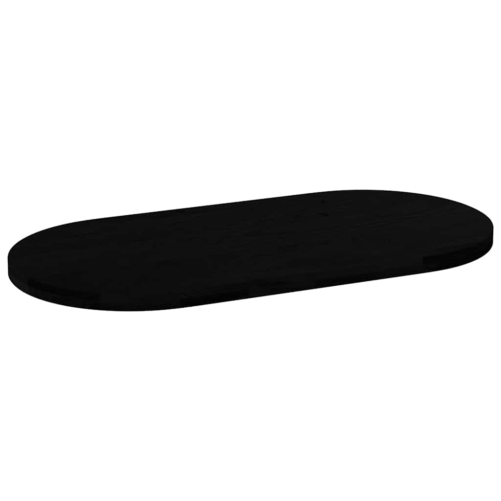 Solid Oak Oval Table Top, Dark Brown, 120x60x4 cm