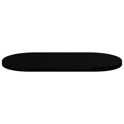 Solid Oak Oval Table Top, Dark Brown, 120x60x4 cm
