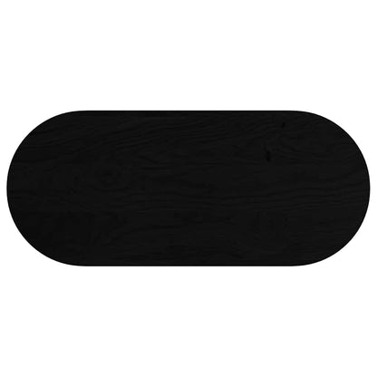 Solid Oak Oval Table Top 140x60 cm - Dark Brown Finish