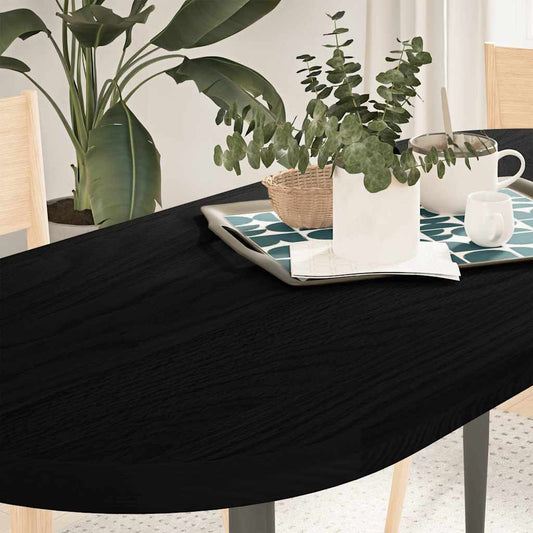 Solid Oak Oval Table Top 140x60 cm - Dark Brown Finish