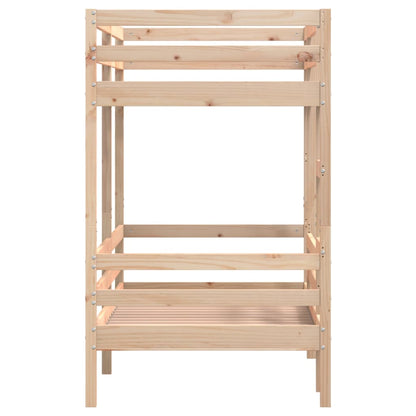Solid Pine Bunk Bed Frame 80x200 cm - No Mattress Included