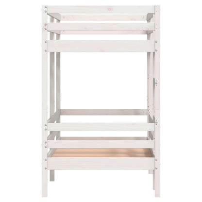 White Solid Pine Bunk Bed Frame 90x200 cm - No Mattress Included