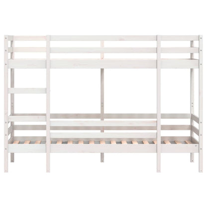 White Solid Pine Bunk Bed Frame 75x190 cm - Small Single