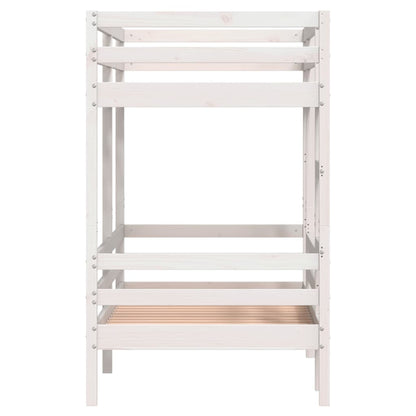 White Solid Pine Bunk Bed Frame 75x190 cm - Small Single