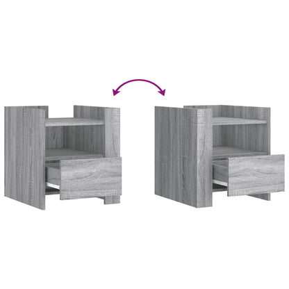 Grey Sonoma Bedside Cabinet, 45x50x50cm, Engineered Wood