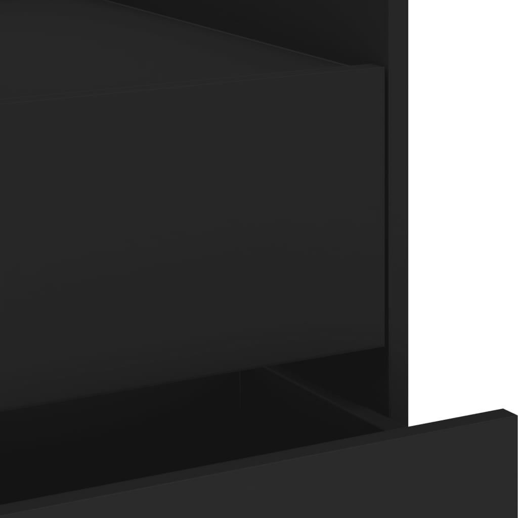 Black Engineered Wood Bedside Cabinet 45x50x50 cm