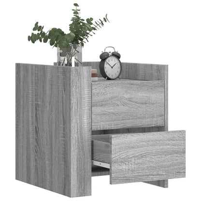 Grey Sonoma Bedside Cabinet 45x50x50cm - Engineered Wood
