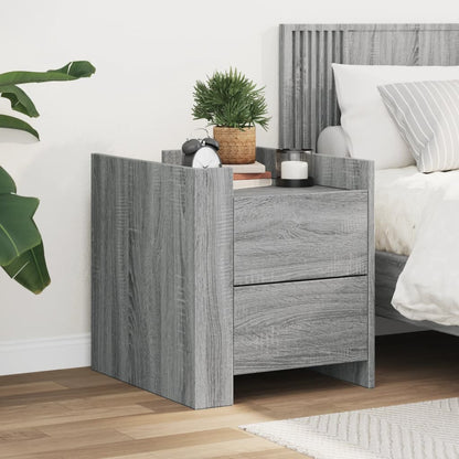 Grey Sonoma Bedside Cabinet 45x50x50cm - Engineered Wood