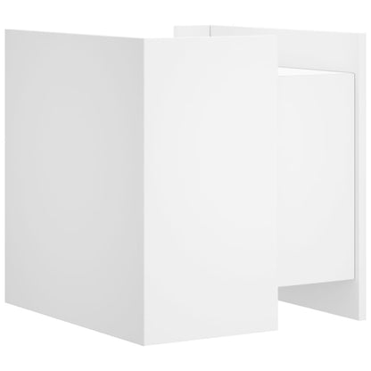 White Bedside Cabinet, 45x50x50 cm, Engineered Wood Furniture