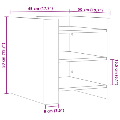 White Bedside Cabinet, 45x50x50 cm, Engineered Wood Furniture